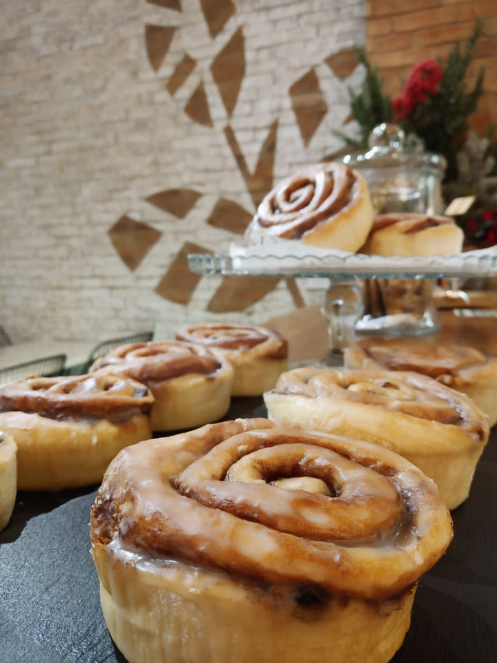 Large vegan cinnamon rolls, with lots of cinnamon, soft and gooey. makati manila philippines. plant based sweets and baked goods